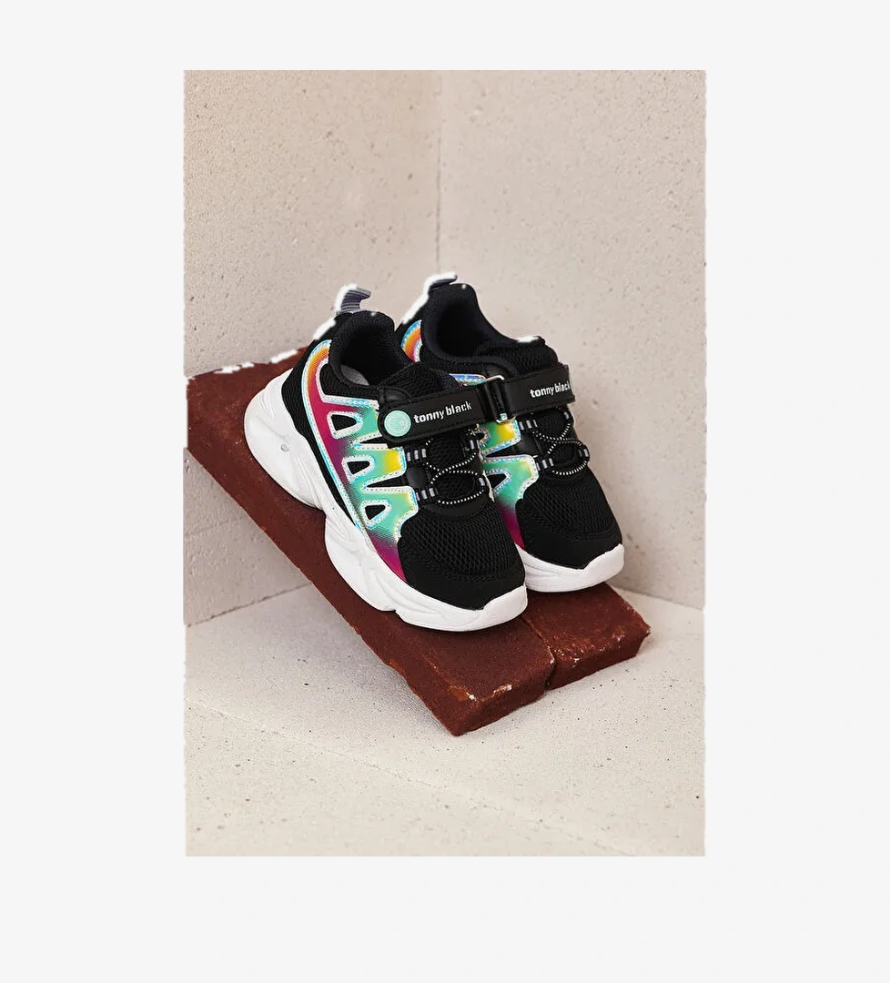 Tonny Black Çok Renkli Tonny Black Rahat Kalip Çocuk Unisex Işıklı Cırtlı Ayakkabı