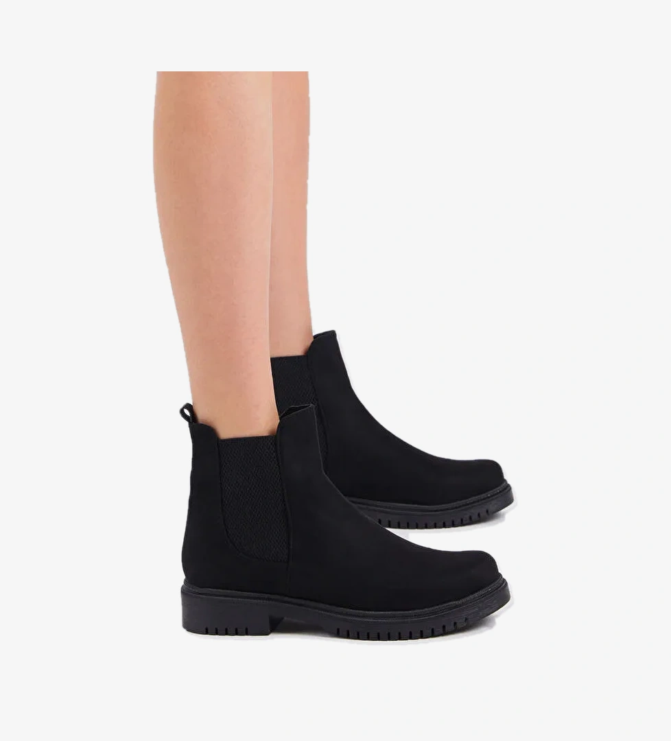 Tonny Black Siyah Tonny Black Süet Rahat Kadın Kalıp Lastikli Bot