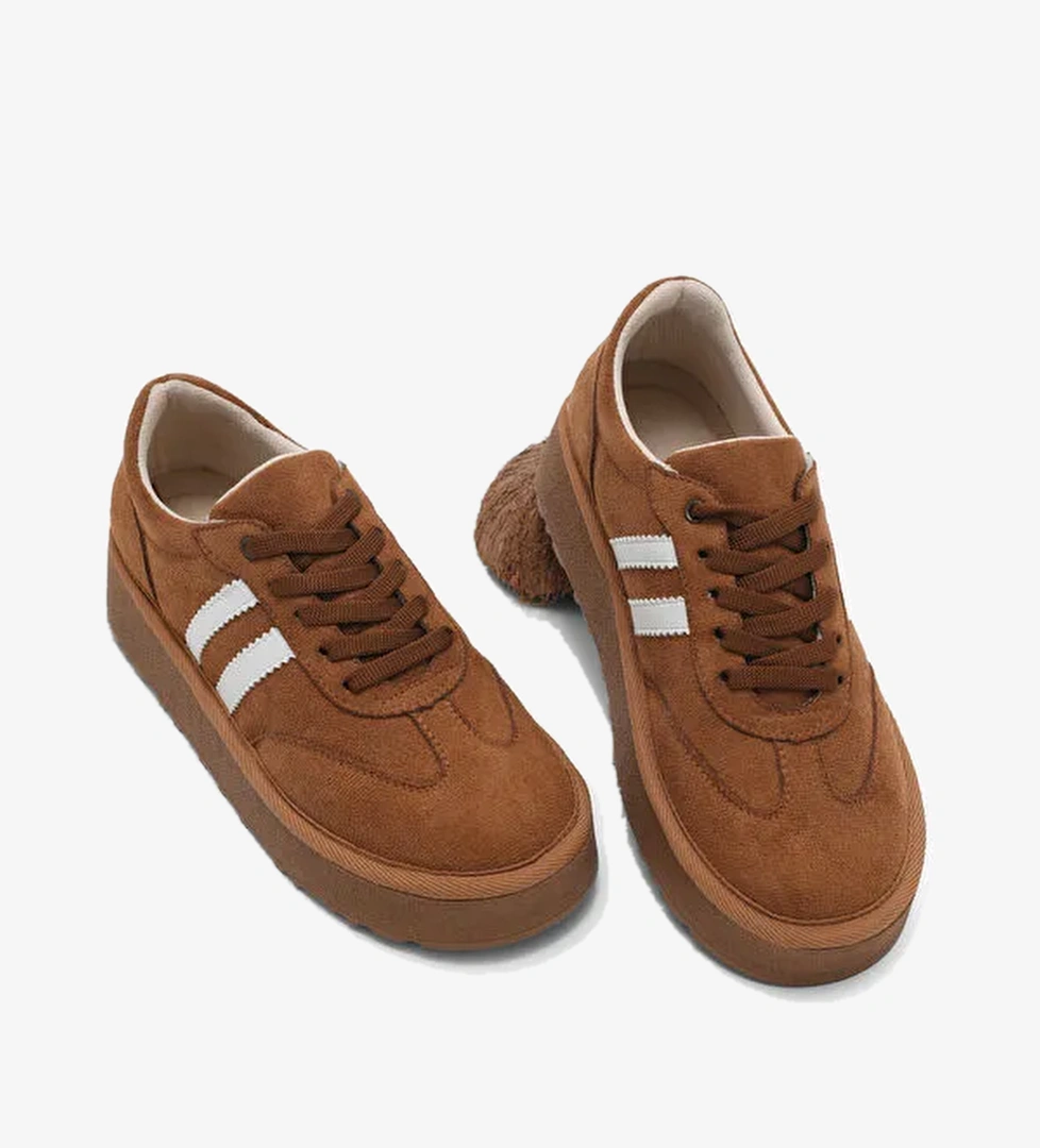 Tonny Black Kahverengi Tonny Black Süet Rahat Kadın Kadın Kalıp Sneaker