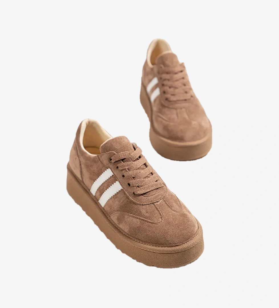 Tonny Black Kahverengi Tonny Black Süet Rahat Kadın Kadın Kalıp Sneaker