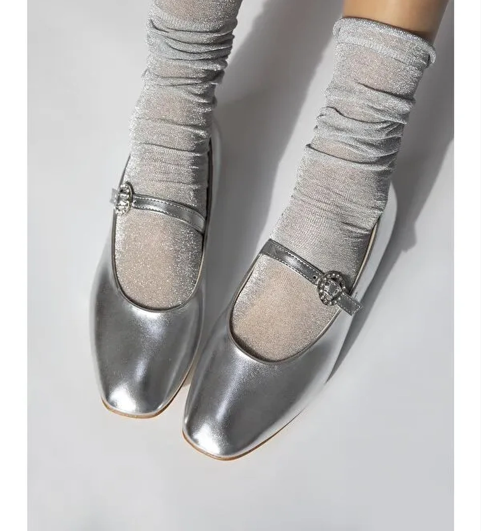 Straswans Beyaz Straswans Berny Kemer Kadın Detay Deri Babet