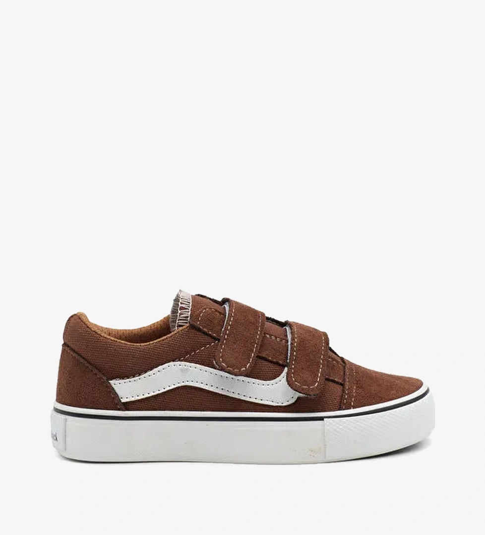 Cocuk Unisex Kahve Kaucuk Taban Rahat Kalip Cift Cirtli Ayakkabi
