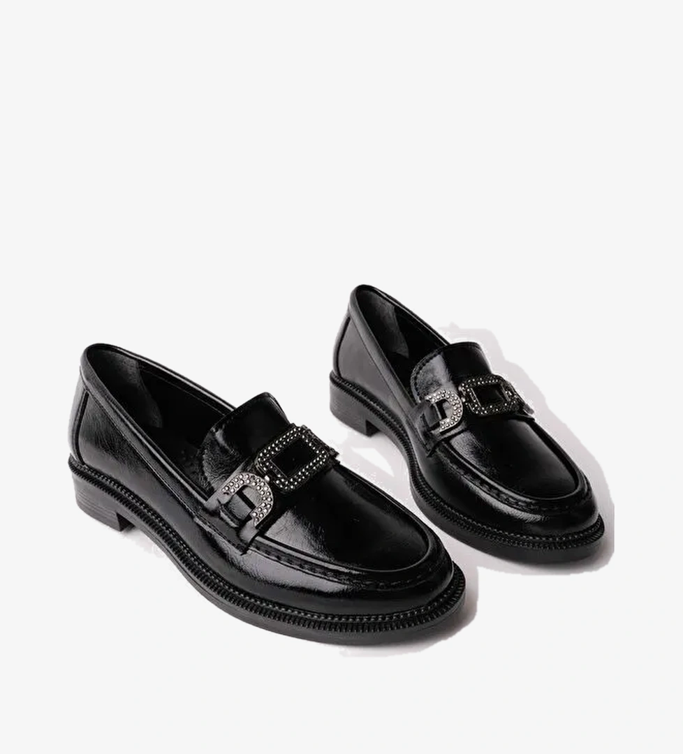 ARVEN Metal Tokali Tas Detayli Gunluk Kadin Gunluk Loafer Ayakkabi