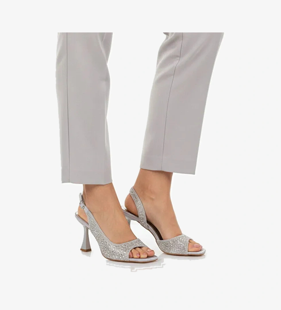 Ayakmod Siyah Ayakmod Saten İşlemeli Taş İnce Topuklu Kadın Abiye Ayakkabı 655500 Z