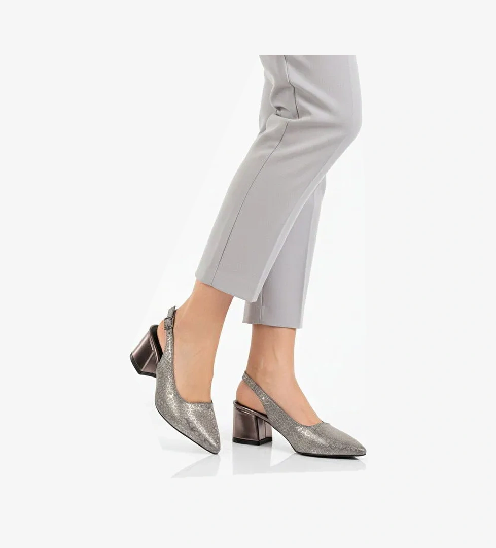 Ayakmod Gri Ayakmod Abiye Topuklu Kadın Ayakkabı 417688 Z