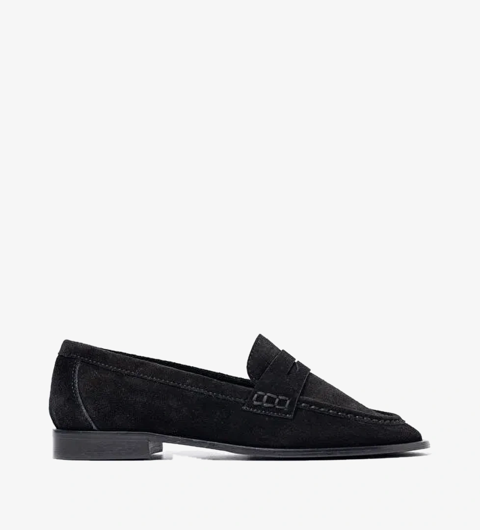 Kadin Siyah Loafer Ayakkabi 2016 21 Split Suede