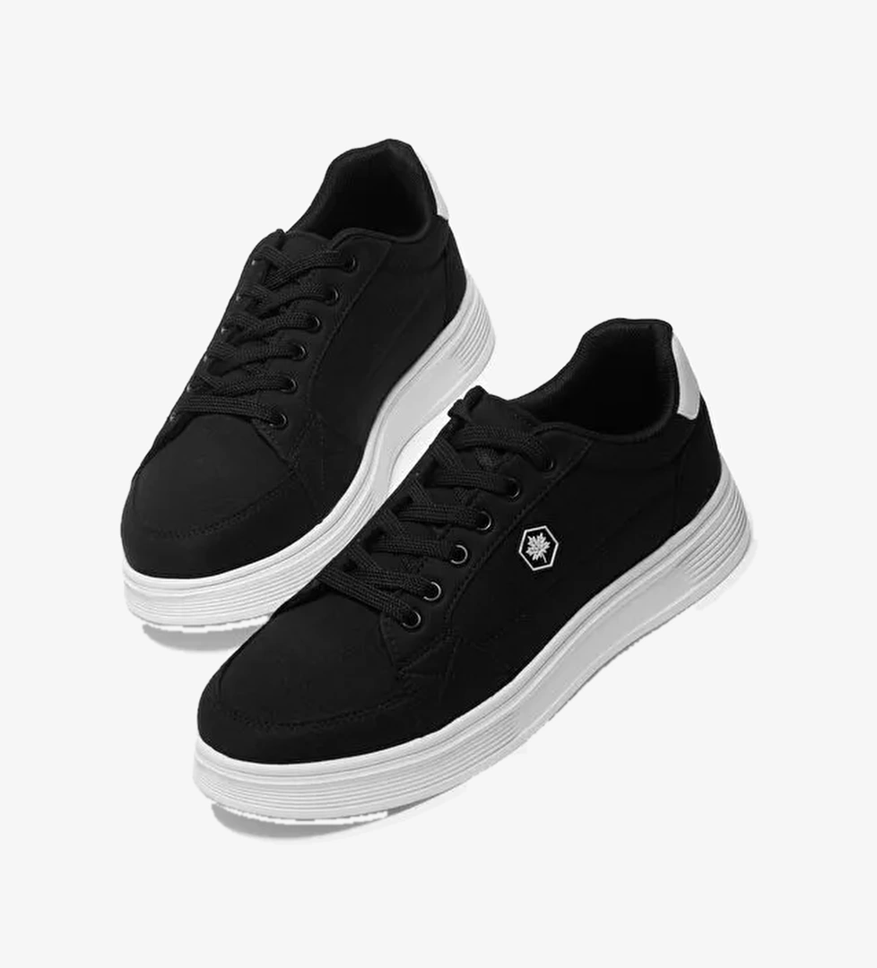 Tonny Black Siyah Tonny Black Rahat Kalip Erkek Faylon Taban Bağcıklı Spor Ayakkabı