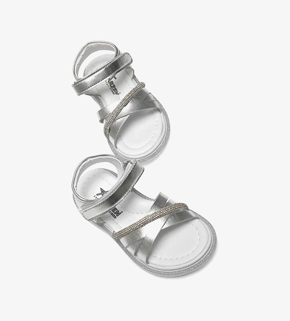 Cocuk Unisex Gumus Cocuk Carpraz Bagli Sandalet
