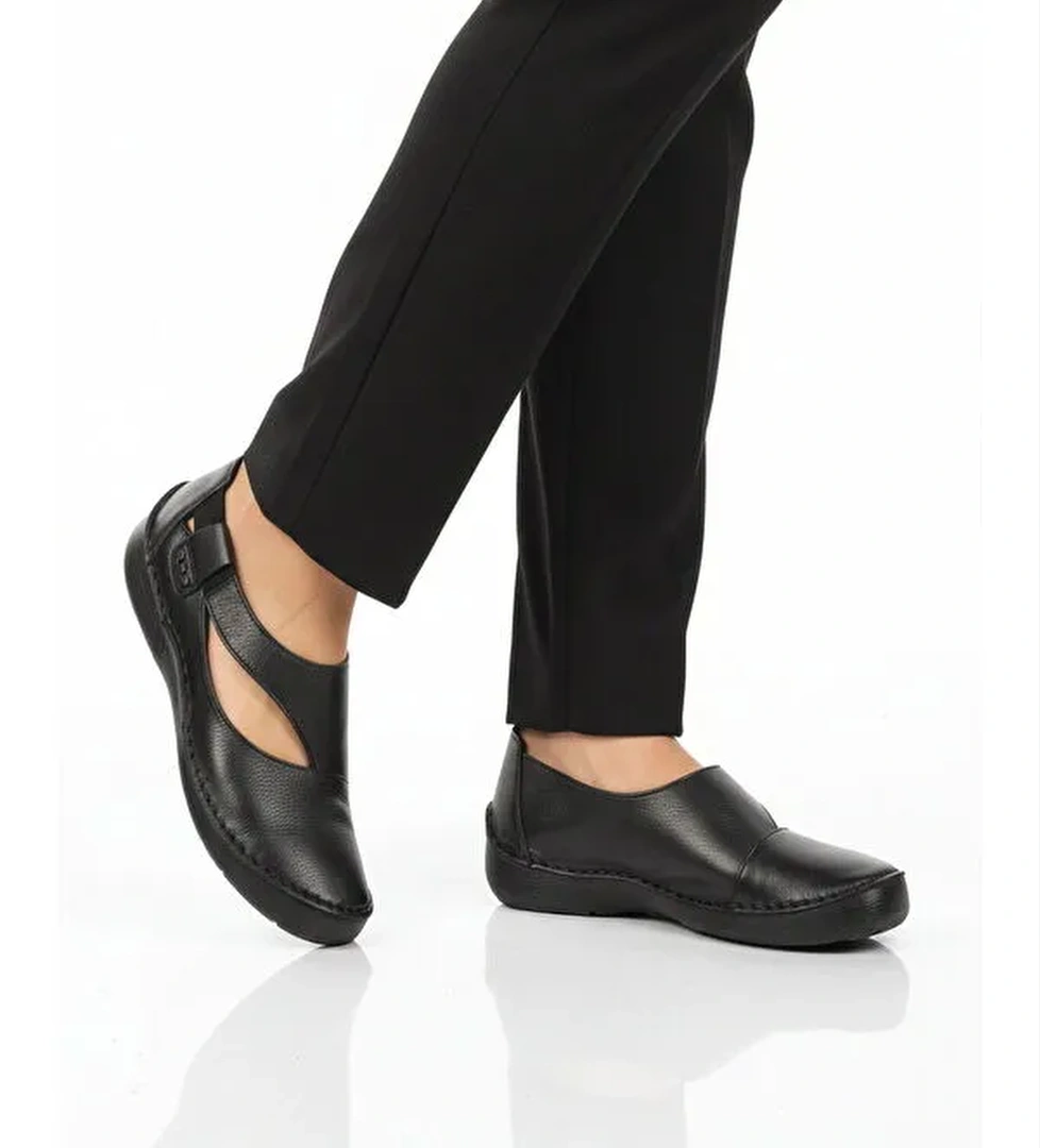 Ayakmod Siyah Ayakmod Premium Hakiki Deri Anatomik Kadın Casual Ayakkabı 44284 Z