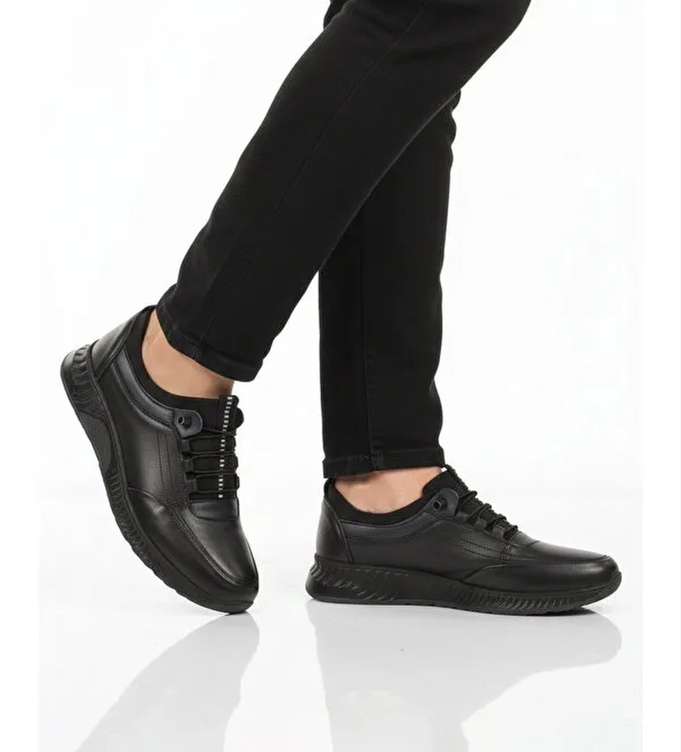 Ayakmod Siyah Ayakmod Premium Hakiki Deri Anatomik Erkek Casual Ayakkabı 1980 M