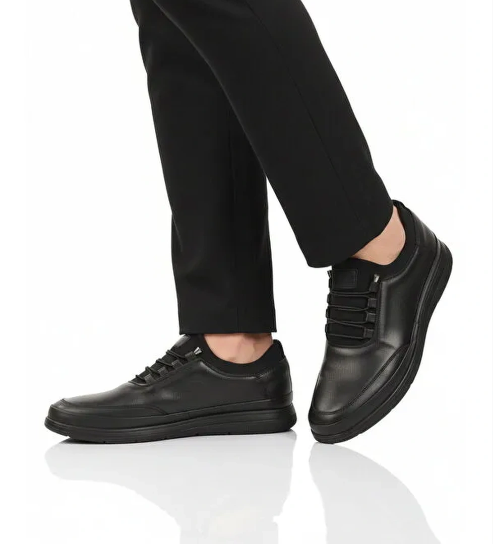 Ayakmod Siyah Ayakmod Premium Hakiki Deri Anatomik Erkek Casual Ayakkabı 703 M