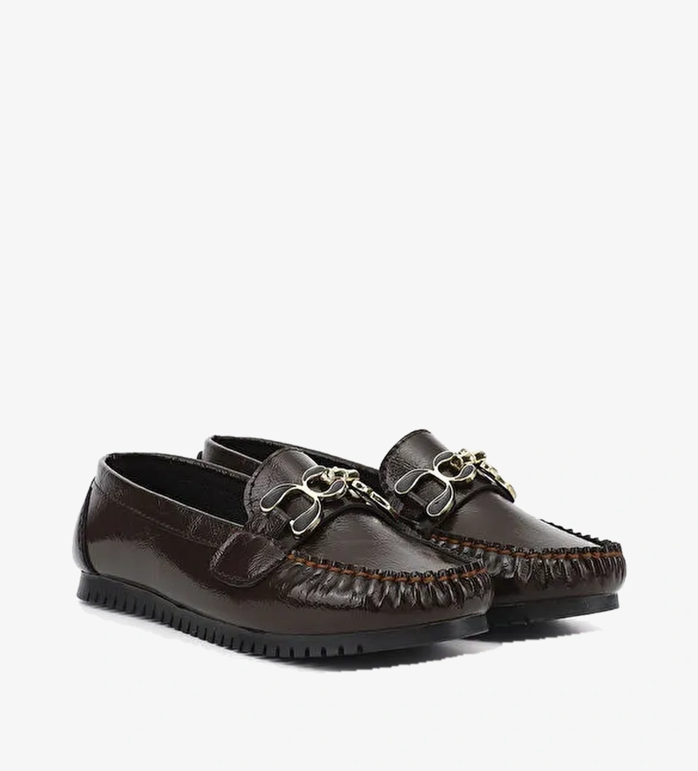 Gonderi(r) Kahverengi Gonderi(r) Taban Kadın Düz Tokalı Babet