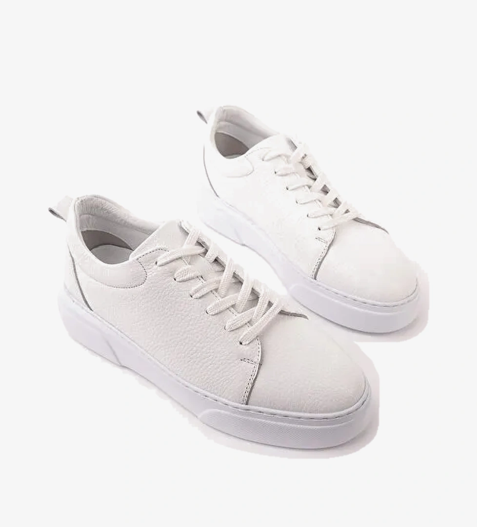 LEONS Hakiki Deri Erkek Kalin Taban Bagcikli Gunluk Casual Sneaker