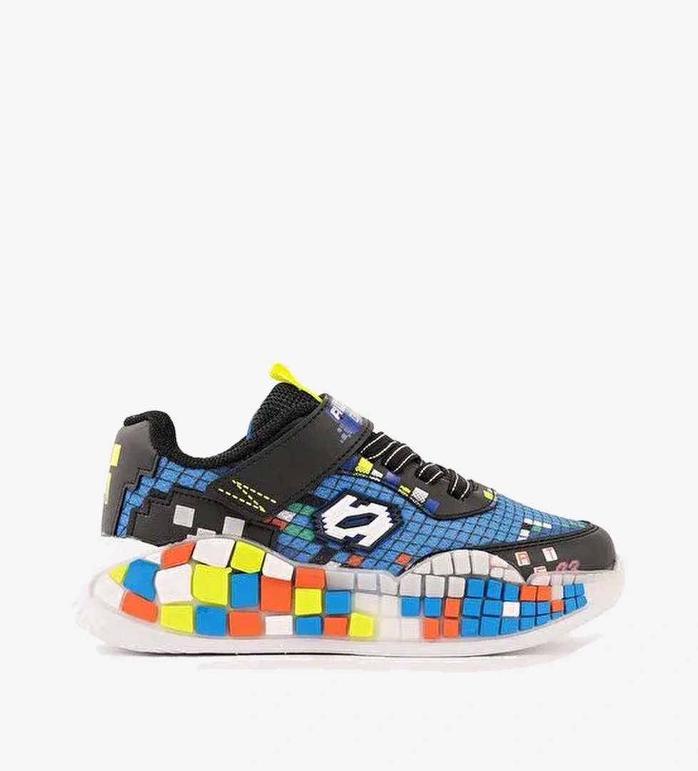 BLOCK Renkli Blok Tabanli Cirtli ve Bagcikli Cocuk Sneaker Spor Ayakkabi