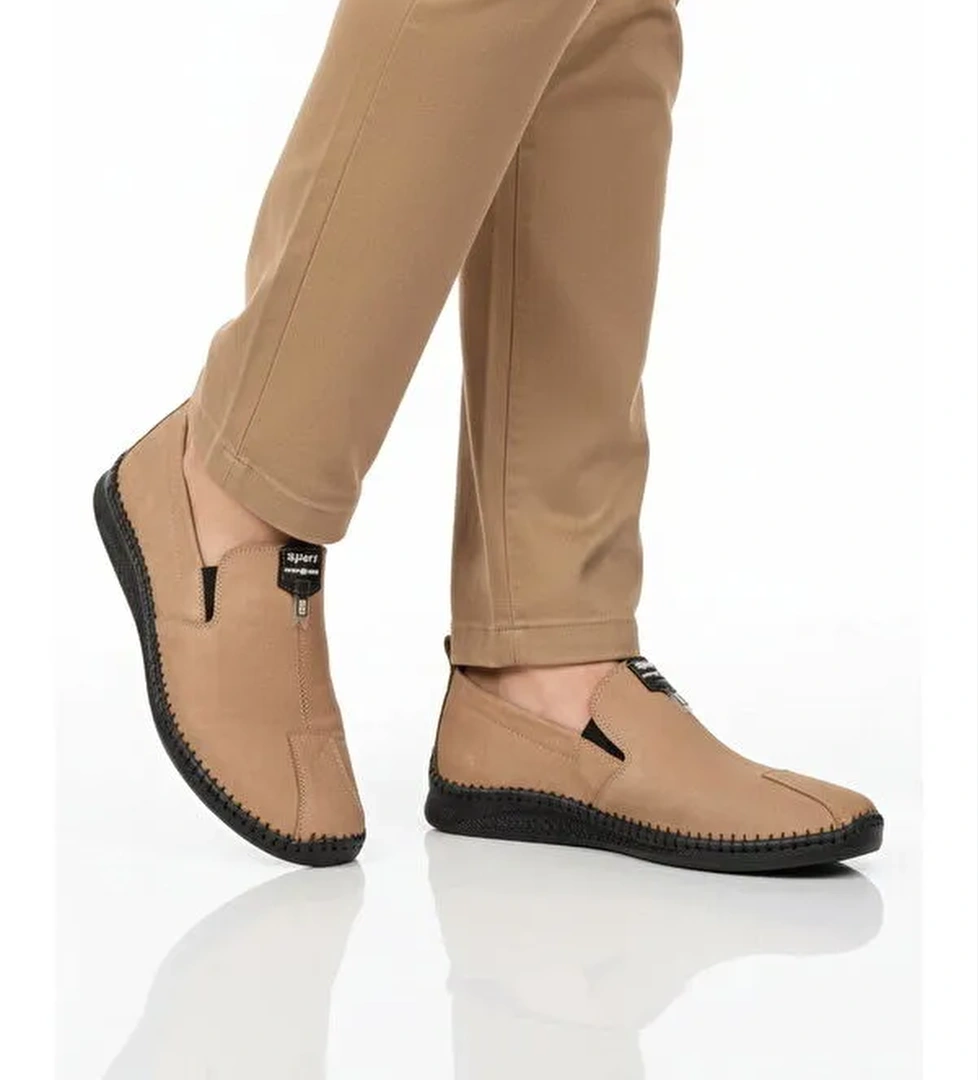 Ayakmod Siyah Ayakmod Nubuk Hakiki Deri Ortopedik Erkek Casual Ayakkabı 308 M