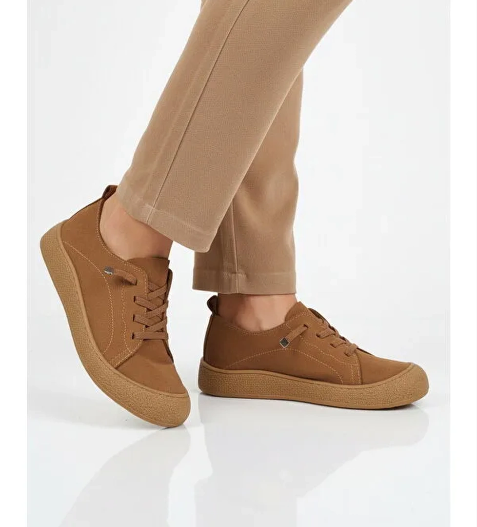 Ayakmod Bej Ayakmod Hakiki Deri Kadın Casual Ayakkabı 232 Z