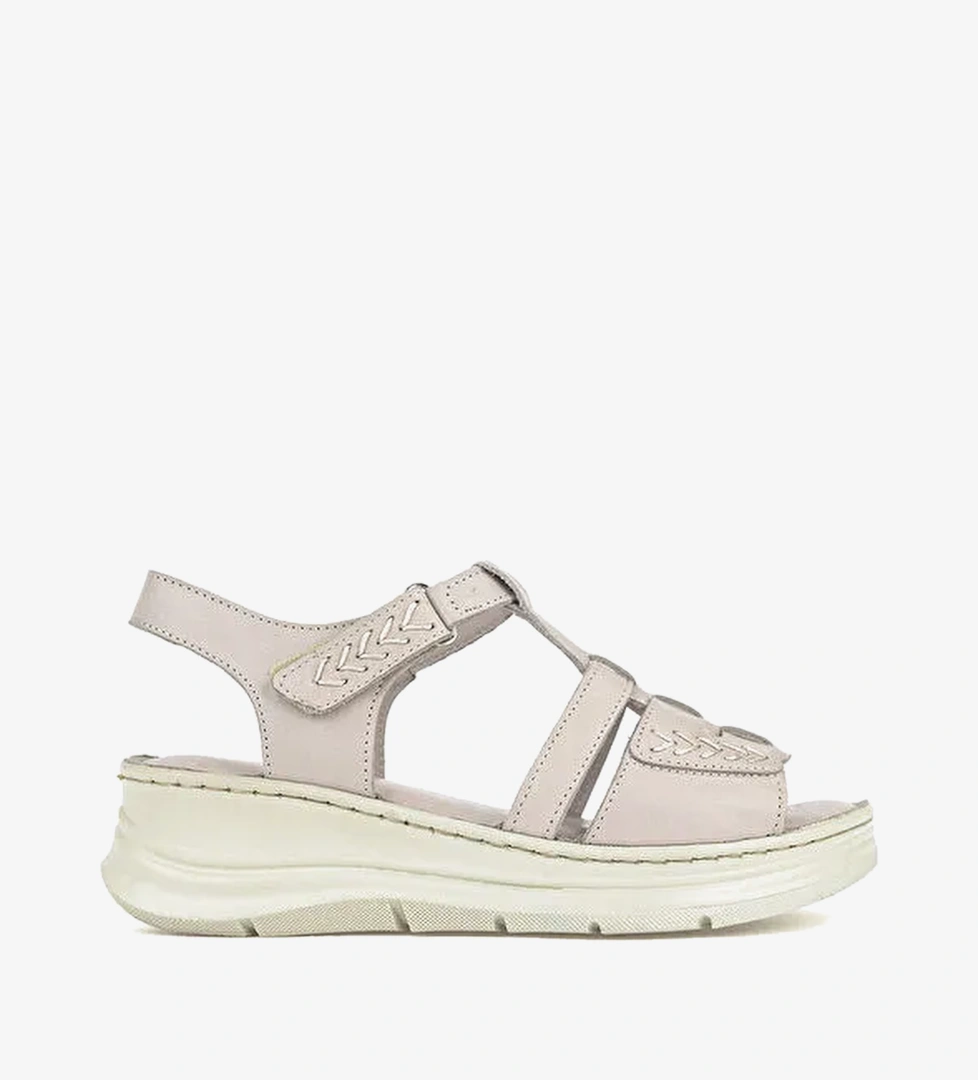 Kadin Hakiki Deri Konfor Sandalet 1611051Z110 Silver