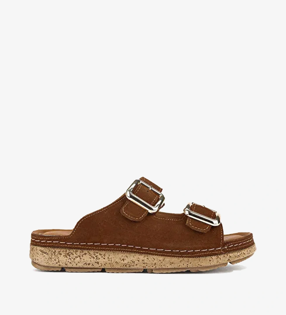 Ziya Ayakkabi Bej Ziya Ayakkabi Hakiki Kadın Deri Terlik 1611008ZM200