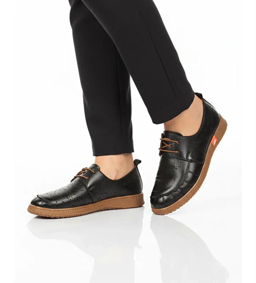 Ayakmod Bej Ayakmod Hakiki Deri Kadın Casual Ayakkabı 2084 Z