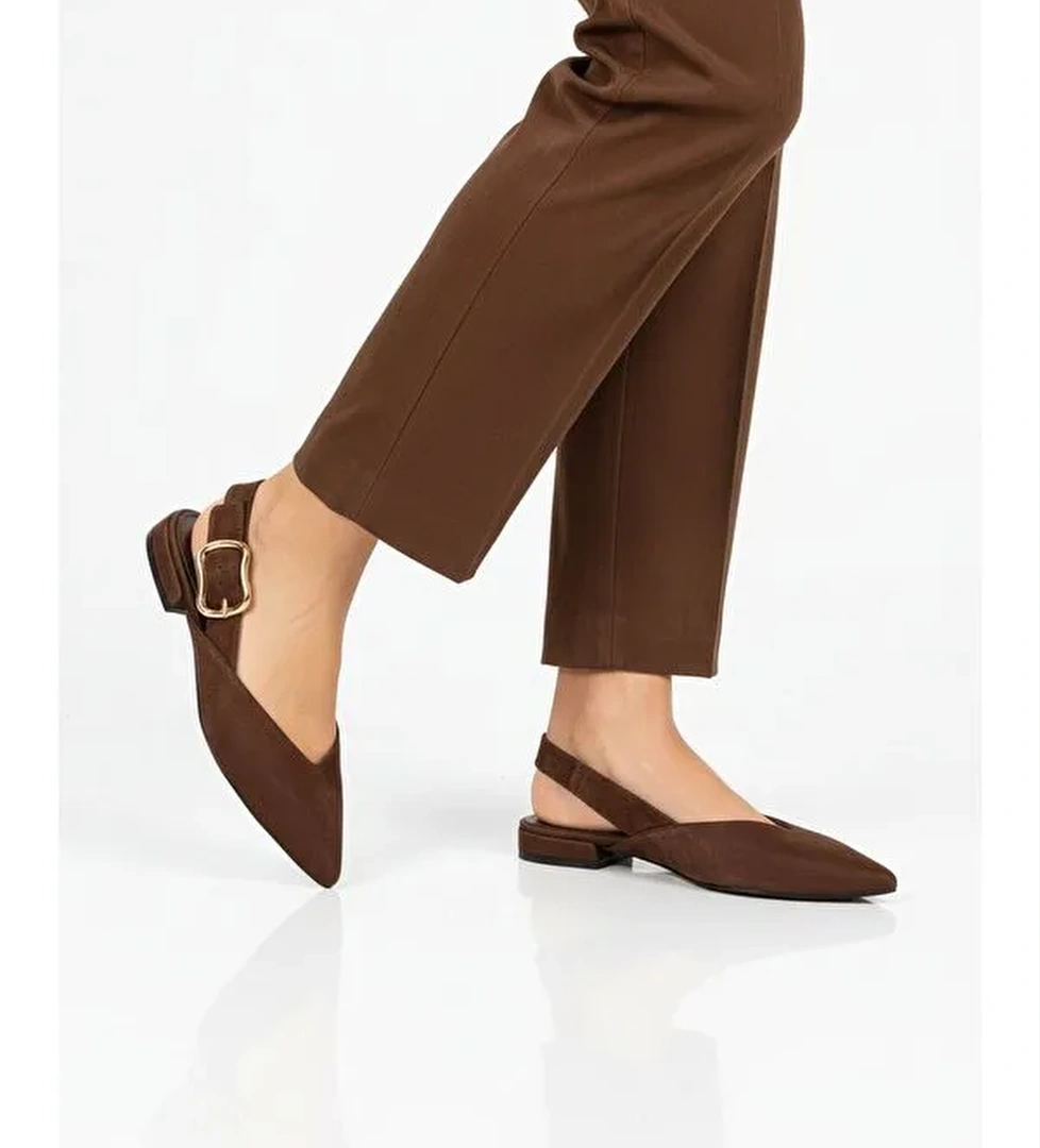 Ayakmod Kahverengi Ayakmod Hafif Kemerli Kadın Babet Ayakkabı 312552 Z