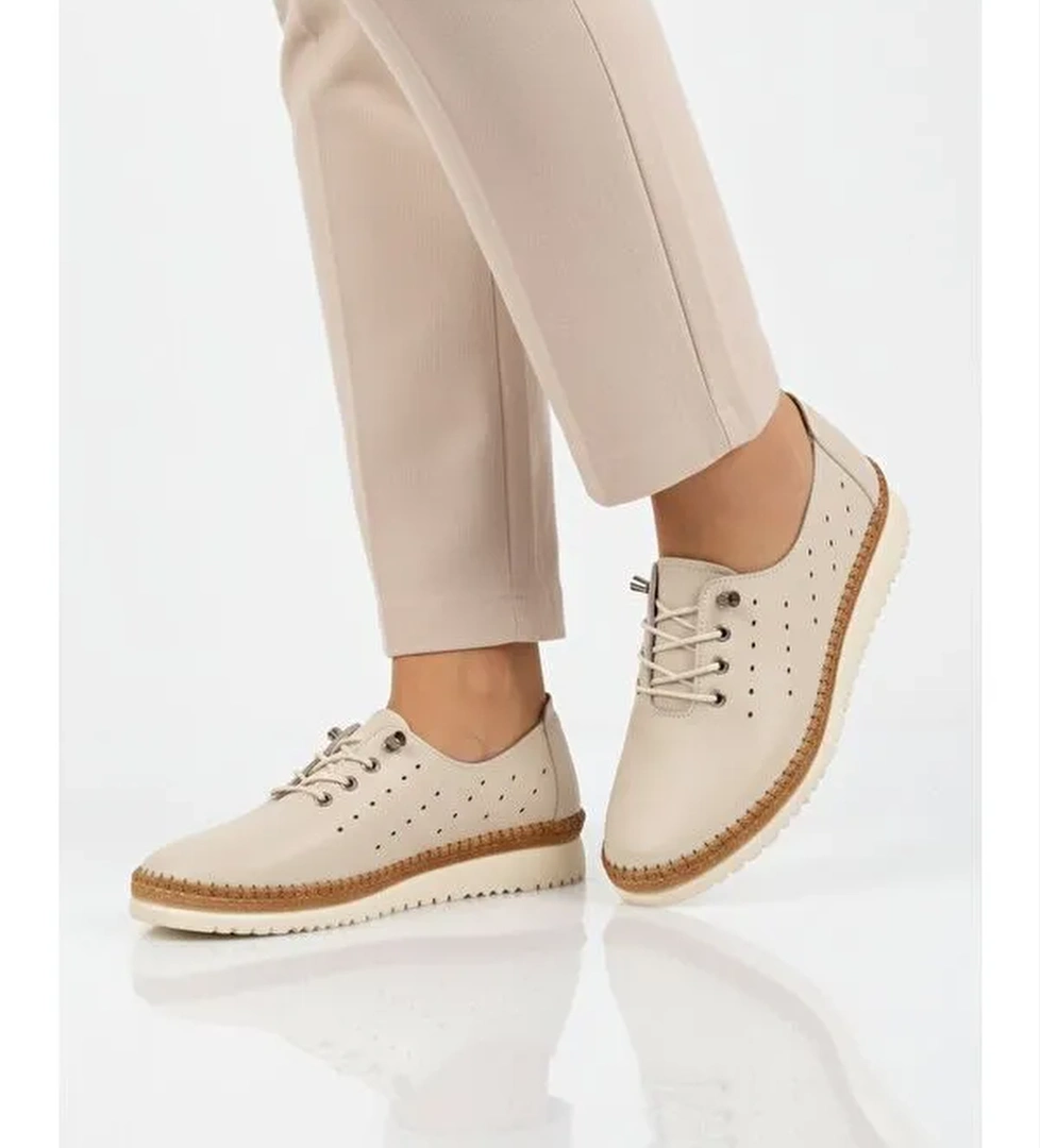 Ayakmod Siyah Ayakmod Hakiki Deri Ortopedik Kadın Casual Ayakkabı 508 Z