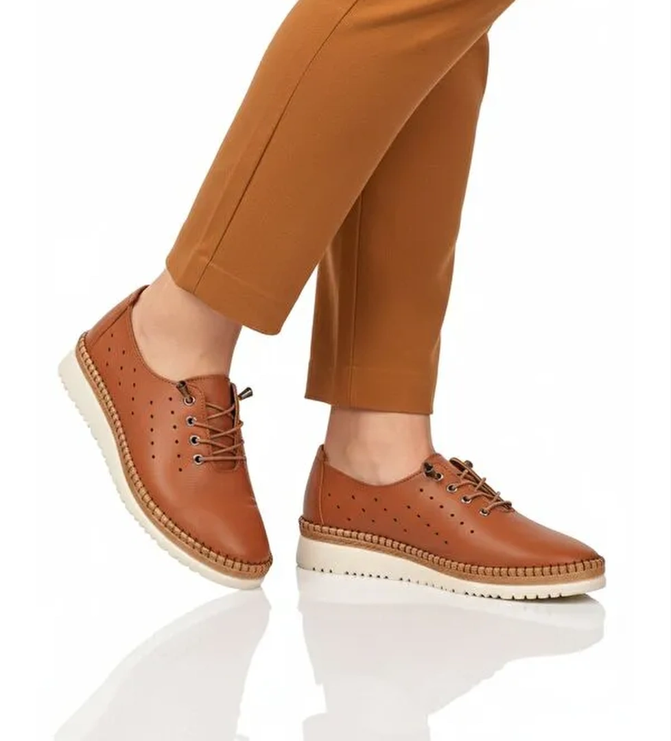 Ayakmod Siyah Ayakmod Hakiki Deri Ortopedik Kadın Casual Ayakkabı 508 Z