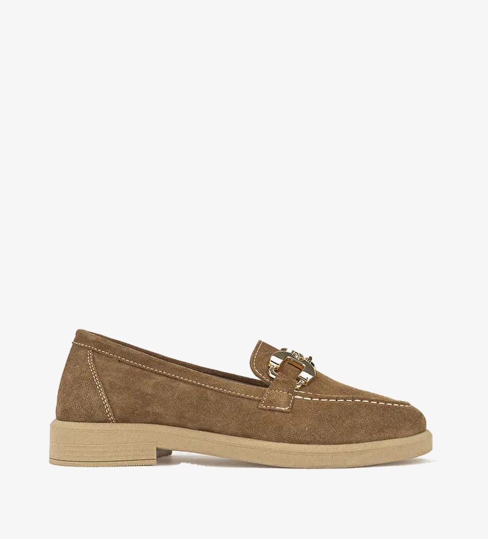 Kadin Hakiki Deri Loafer Ayakkabi 161359Z706 Caramel