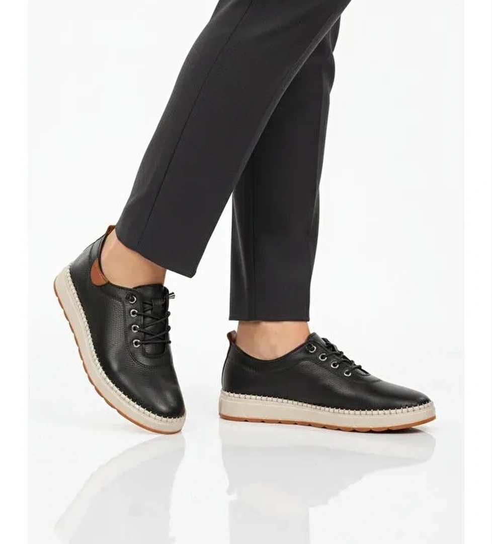 Ayakmod Bej Ayakmod Hakiki Deri Ortopedik Kadın Casual Ayakkabı 3030 Z