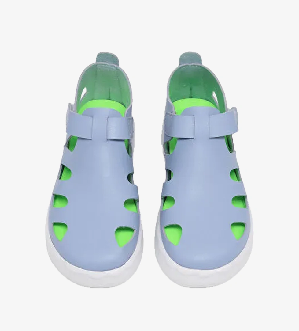 Cocuk Unisex Acik Mavi Hafif Tabanli Rahat Cirtli Sandalet