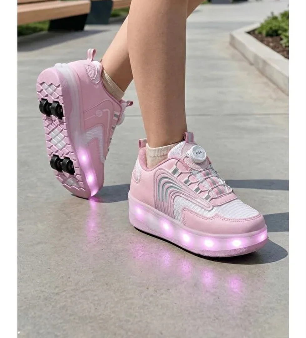 FLOW Cocuk Isikli Patenli Tekerlekli Sneaker Spor Ayakkabi
