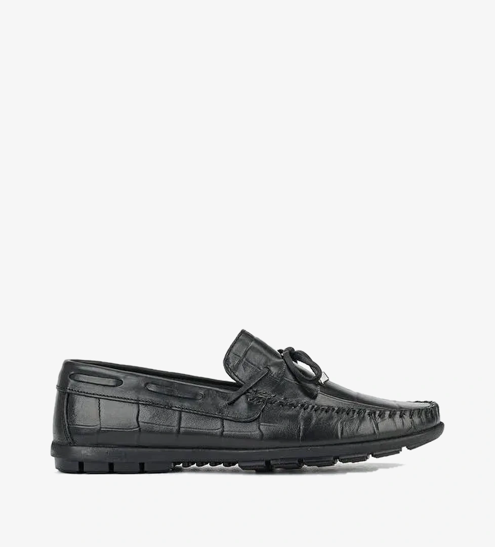 Erkek Hakiki Deri Loafer 161423Z42 Siyah
