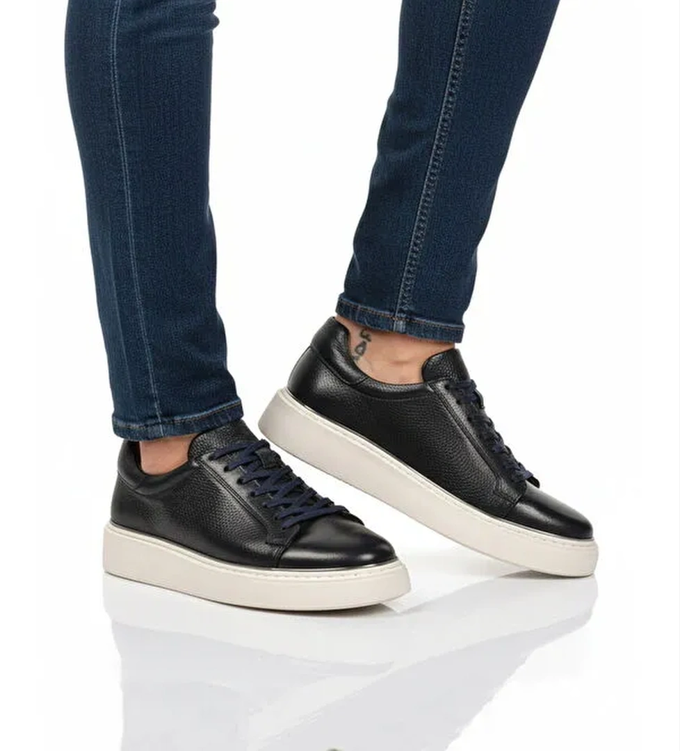 Ayakmod Lacivert Ayakmod Premium Hakiki Deri Erkek Casual Ayakkabı 2689 M