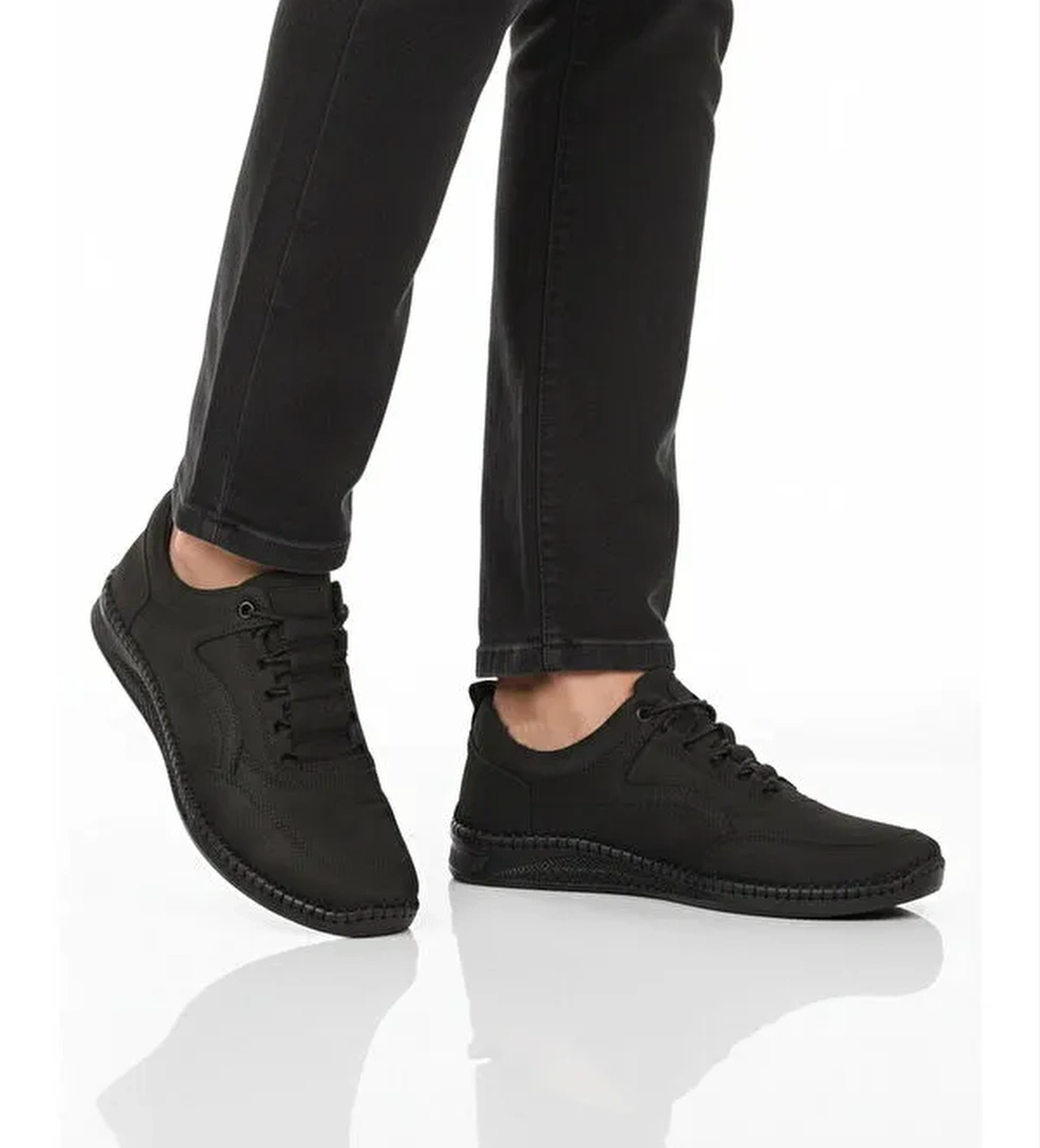 Ayakmod Siyah Ayakmod Premium Hakiki Deri Erkek Casual Ayakkabı 2101 M