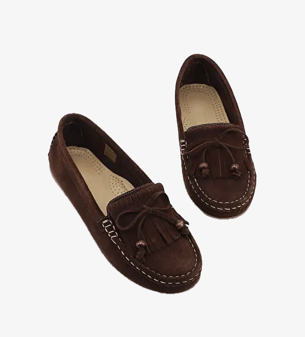 Kadin ACIK KAHVERENGI Fiyonklu Hakiki Deri Comfort Loafer