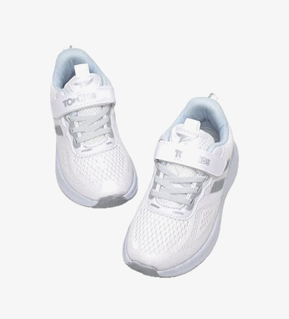 Tonny Black Beyaz Tonny Black Rahat Kalip Çocuk Unisex Nefes Alabilen Cırtlı Bağcıklı Sneaker