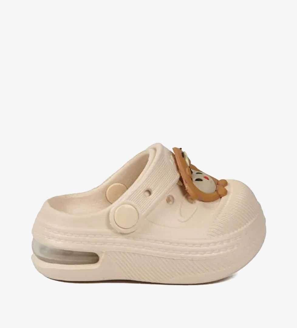 Ekru Eva Hafif Esnek Unisex Cocuk Sabo Terlik 2316 B-P
