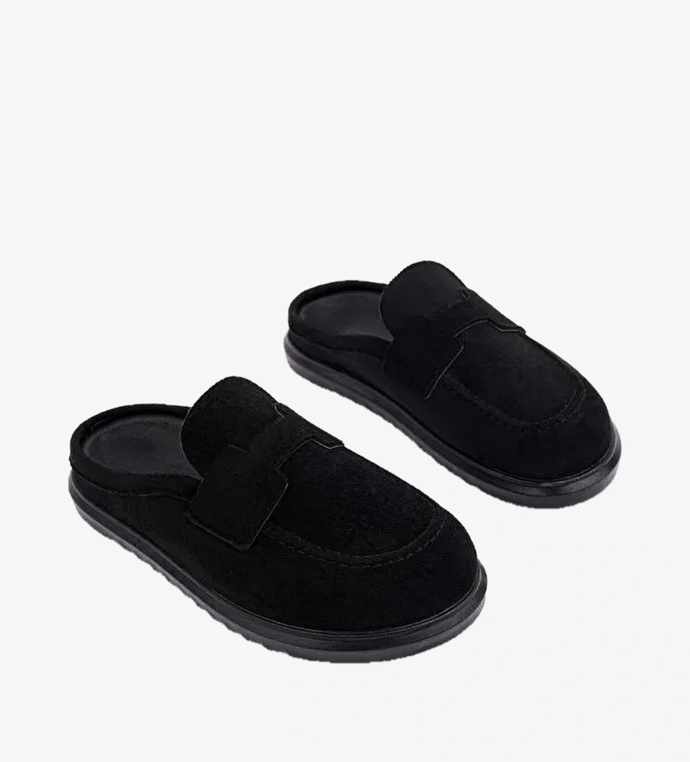 VINTAGE Suet Deri Gunluk Rahat Onu Kapali Kadin Loafer Terlik