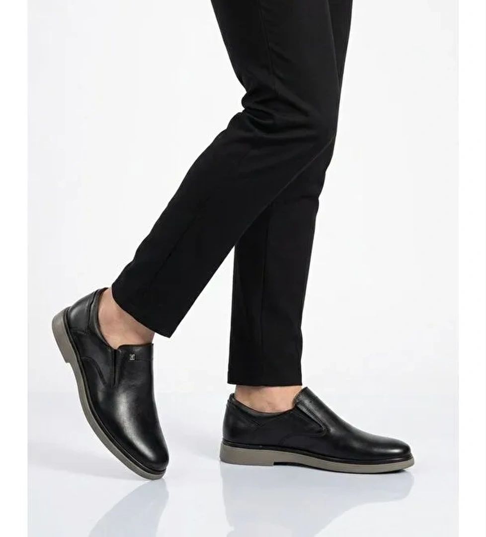 Ayakmod Siyah Ayakmod Hakiki Deri Erkek Casual Ayakkabı 329 M