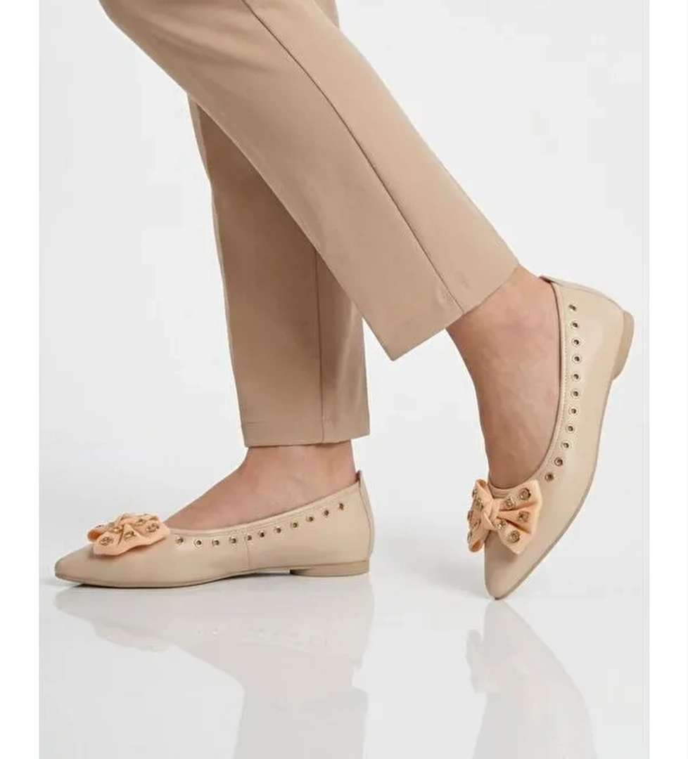 Ayakmod Bej Ayakmod Hafif Esnek Kadın Babet Ayakkabı 351092 Z