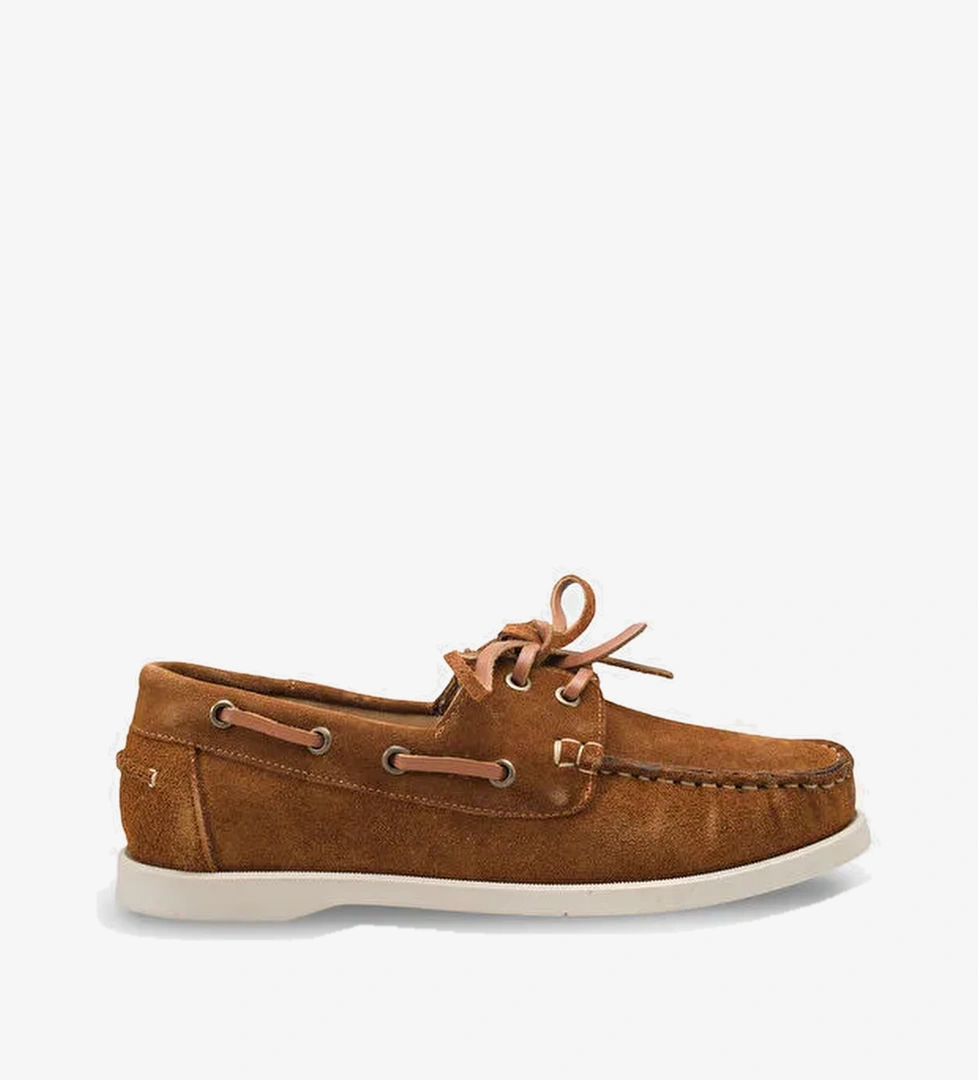 Stephie Hakiki Deri Suet Kadin Loafer Tekne Ayakkabisi