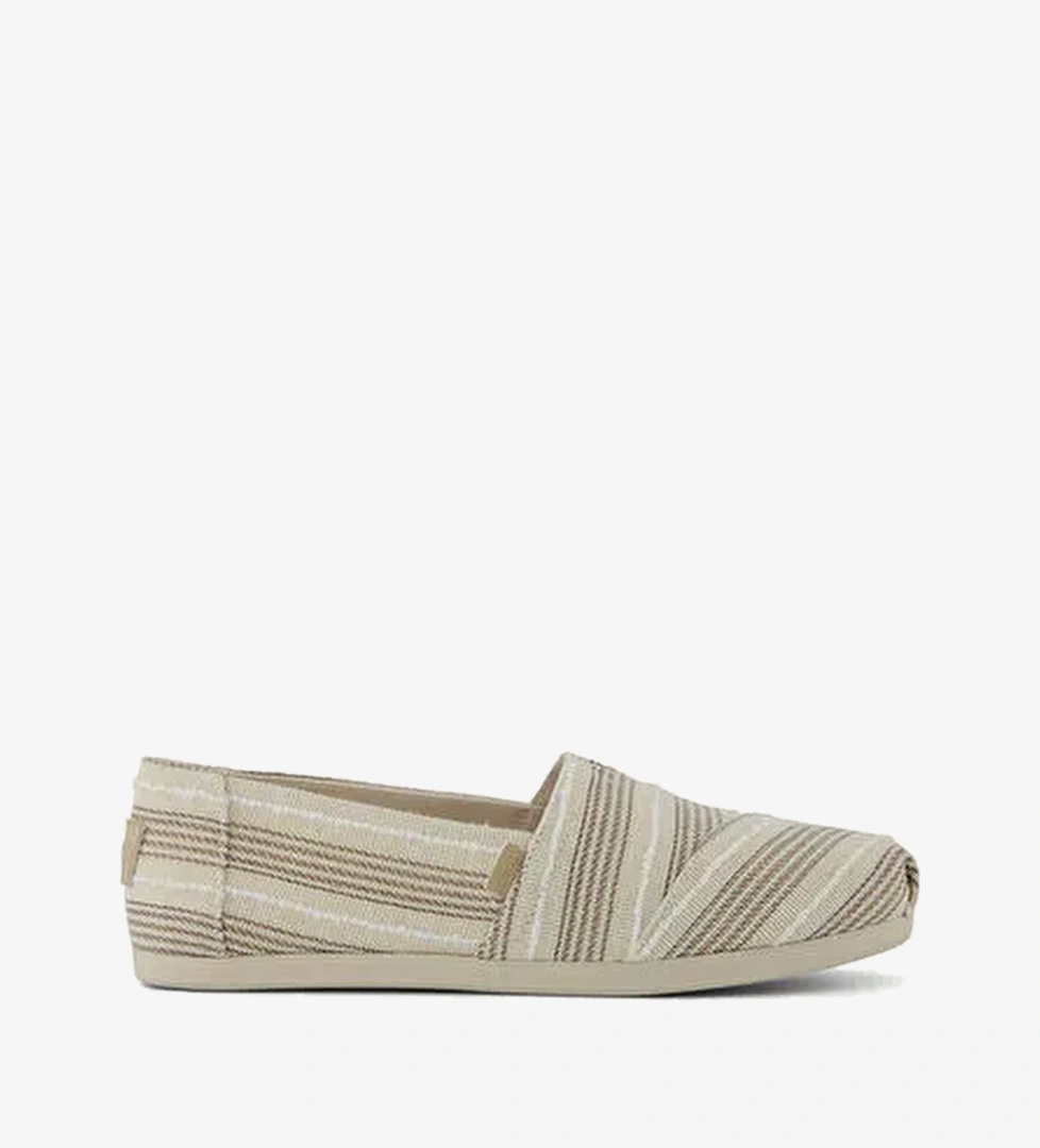 Toms Bej Toms Espadril Alpargata Kadın 10023037 CLASSIC Natural Metallic Stripe