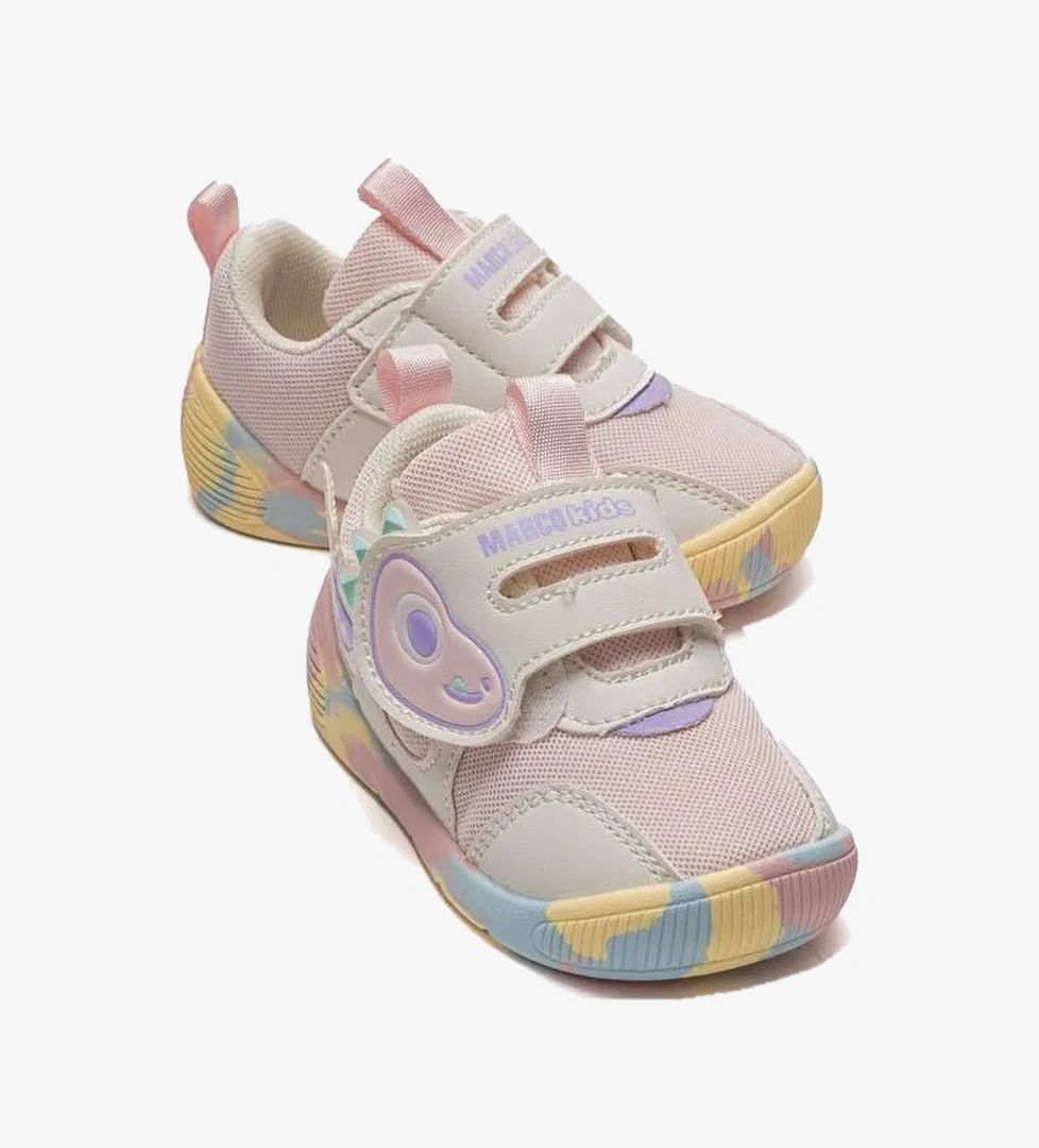 Unisex Cocuk Beyaz Pudra Gunluk Ilk Adim Ayakkabi