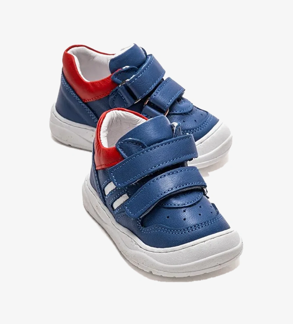 Unisex Bebek Jean Krem Hakiki Deri Gunluk Ilk Adim Ayakkabi