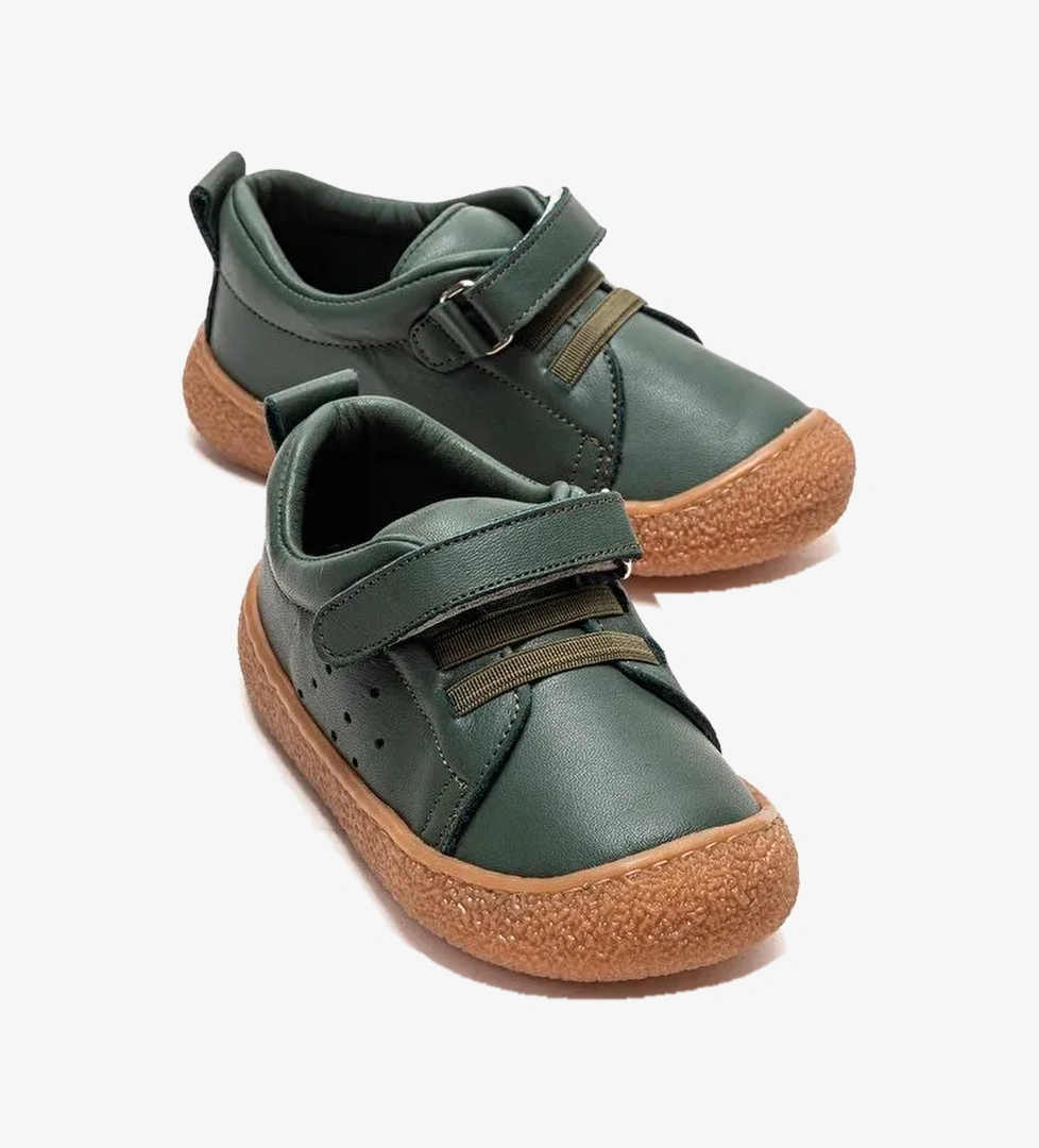 Unisex Cocuk Yesil Hakiki Deri Gunluk Ayakkabi