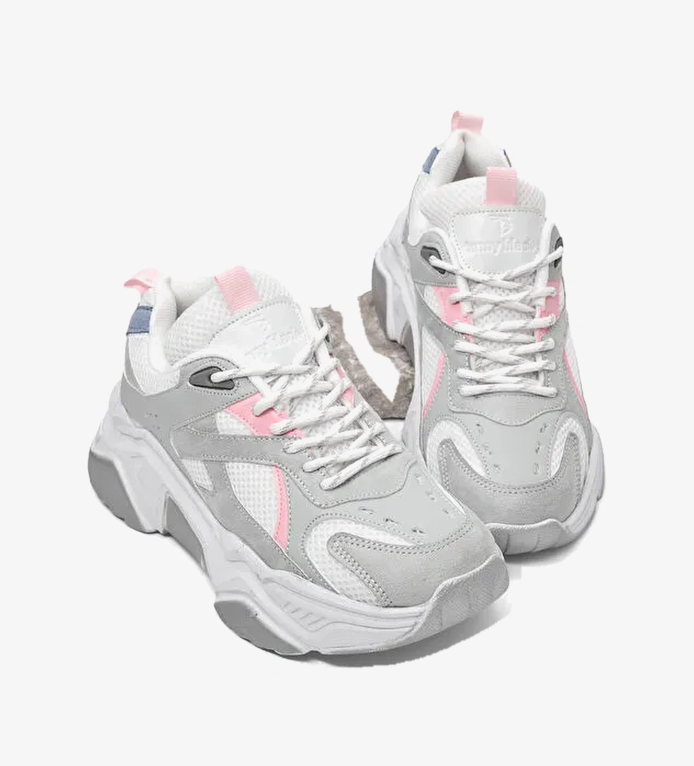 Kadin Buz Pudra Rahat Kalip Poli Taban Bagcikli Sneaker