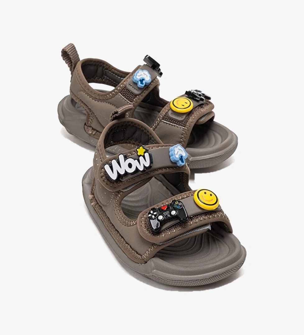 Unisex Cocuk Haki Gunluk Sandalet