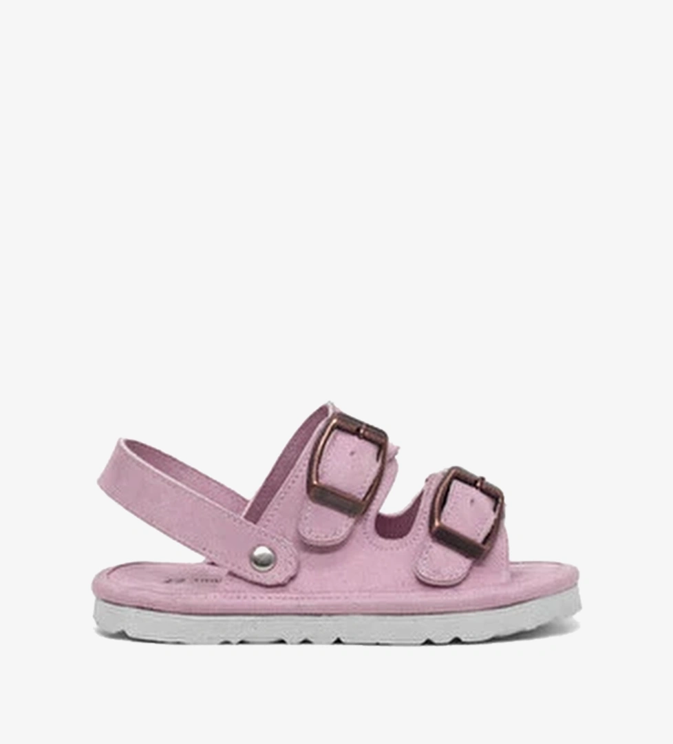 Cocuk Unisex Pudra Rahat Kalip Cift Tokali Bebe Paitk Sandalet