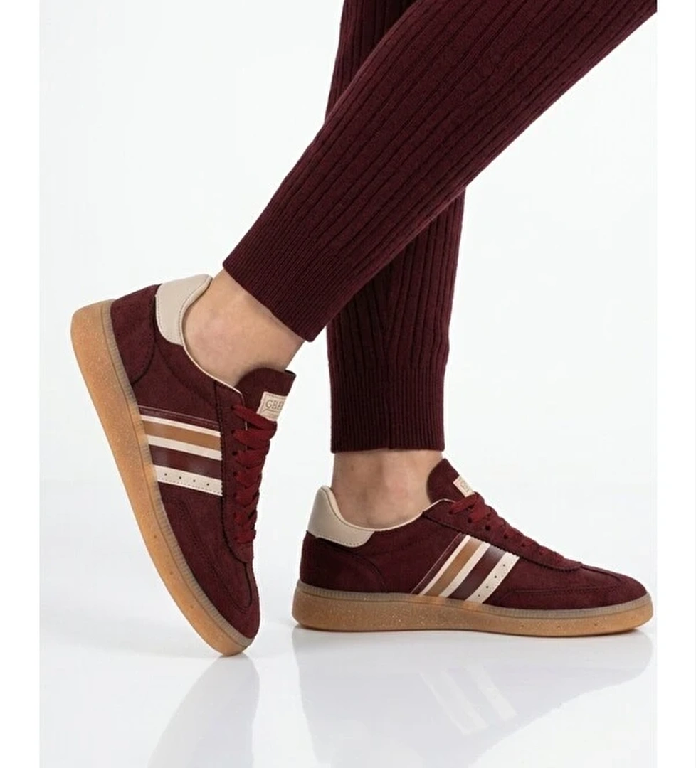 Bordo Bagcikli Esnek Unisex Spor Ayakkabi 015 G