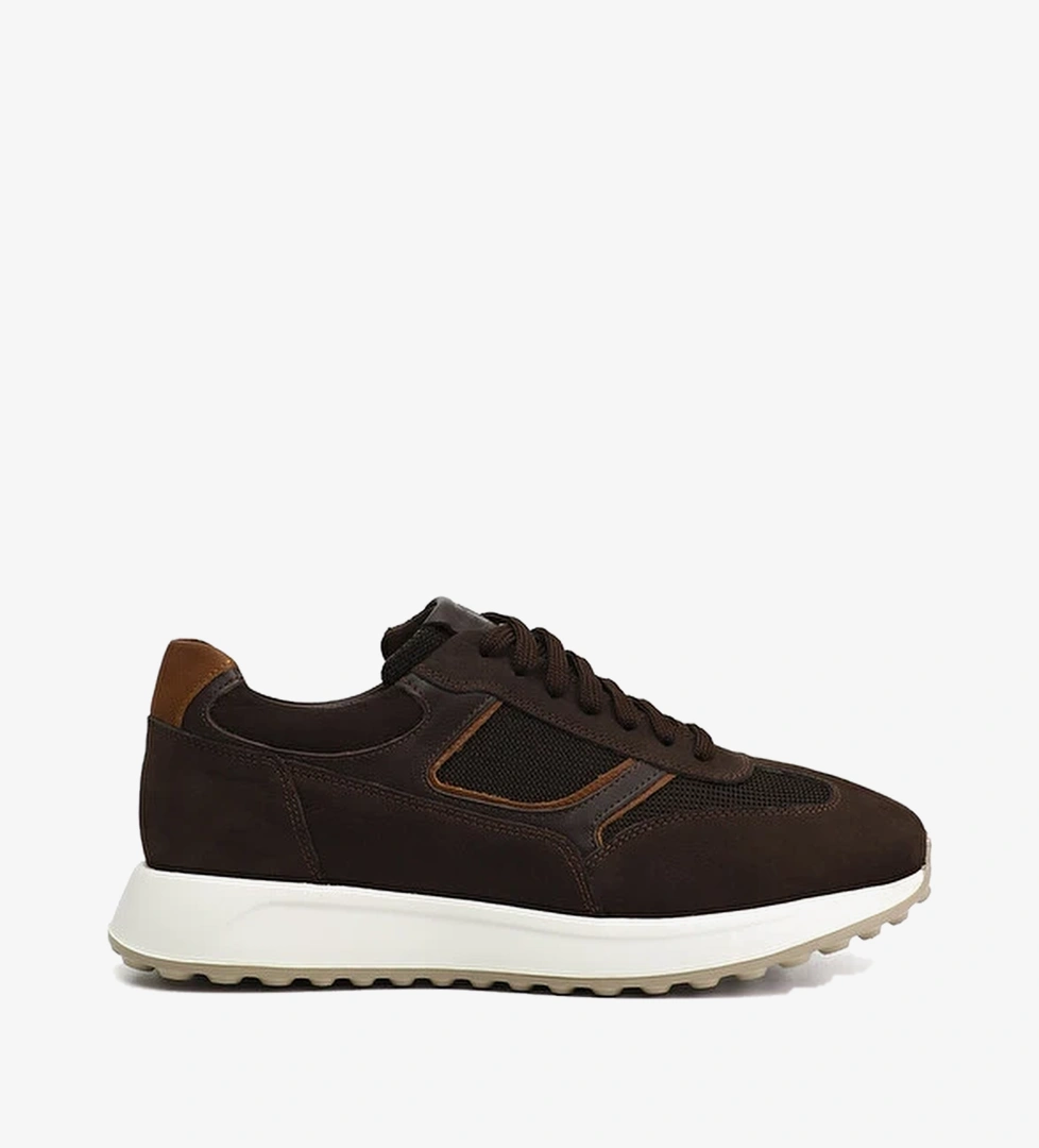 Erkek KOYU KAHVE Bagcikli Hakiki Deri Sneaker