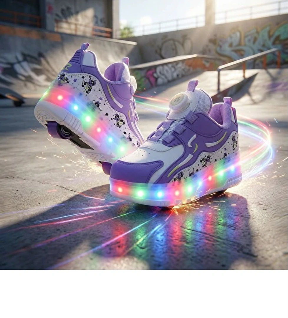 Kiz Cocuk Led Isikli Tekerlekli Patenli Spor Ayakkabi